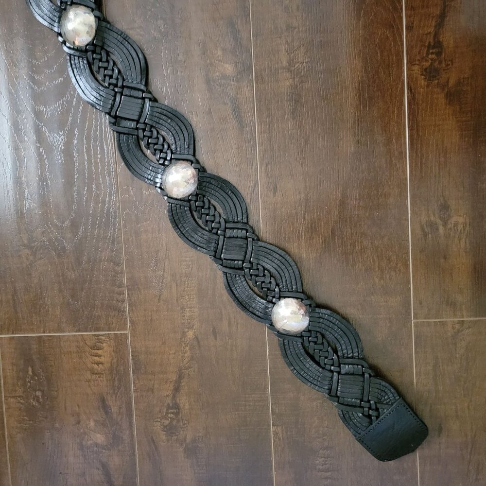 Anthropologie Z&L Camilla Belt Womens Braided Leather Vintage Boho Chic Western - Picture 4 of 8